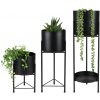 DOCHTMANN Stojan na kvety 3 ks, kovový, čierny
