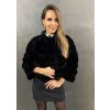 Max Original Leather Dámsky kožuch zajac-rex CF2211 black (S 40-42) - Čierna - S