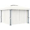 Altánok so závesom 3x3 m, krémovo biely, hliník