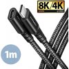 AXAGON BUCM32-CF10AB predlžovací kábel USB-C (M) USB-C (F), 1m, USB 20Gbps, PD 240W 5A, 8K HD, ALU, oplet, čierny BUCM32-CF10AB