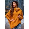 Fashionweek Dámské elegantní pončo s teplým rolákem JK-NOEMI Farba: horčicový, Veľkosť: Universal