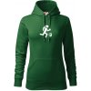 Orientačný beh muž-žena - Mikina dámská Cape s kapucí - M ( Fľaškovozelená )