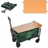 Skladací štandardný záhradný plážový vozík so stolíkom zelený