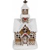 Clayre & Eef Hnedá svietiaca perníková chalúpka Gingerbread House - 8*7*15 cm