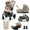 CYBEX Kombinovaný kočík Balios S Lux 4v1 Almond Beige Gold + Nosič detí Amya