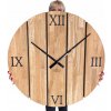 Veľké drevené nástenné hodiny Solid Oak dubové 80cm do obývacej izby tiché