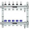 REHAU Nerezový rozdeľovač HKV-D Easyflow 5 vykurovacích okruhov s ukazovateľom prietoku MFI min/max, 13831501200
