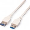 Kábel USB 3.2 Gen 1, A-A M/F 1.8m, 5Gbps, predlžovací, biely