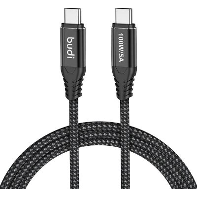 Budi 220TT15 USB-C na USB-C, 100 W, 1,5m, černý