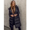 Čierna dámska oversize dlhá prešívaná vesta Bolf 81276