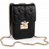 Dámska kabelka prešívaná crossbody so včelou 13x18,5 cm - čierna