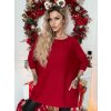 Fashionweek Dámsky Oversize pletený sveter s vreckami NB-HERA Farba: Červená, Veľkosť: Universal