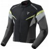 Textilná motocyklová bunda Rebelhorn Spark čierno-šedo-žltá fluo 3XL