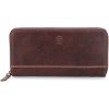 Kožená peňaženka peračníkového typu na zips Poyem 5213 hnedá