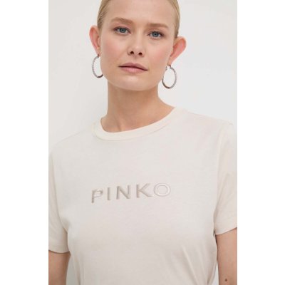 Pinko Bavlnené tričko dámsky 101752.A1NW béžová