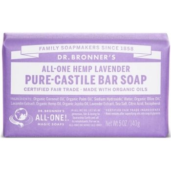 Dr Bronner's tuhé univerzálne bio mydlo ALL-ONE Lavender 140 g