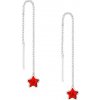 Strieborné náušnice Darianna ČERVENÉ