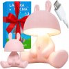 Nočná lampa LED pre deti do detskej izby, na dojčenie, ružový zajačik, USB