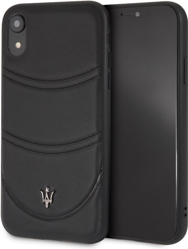 Púzdro Maserati Granlusso Hard Case čierne pro iPhone XR