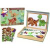 LEAN Toys Vzdelávacie magnetické puzzle sada s motívom dinosaurov