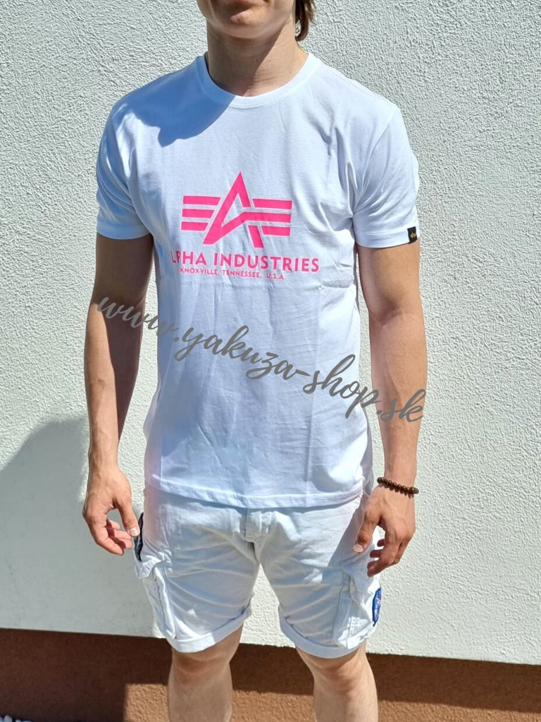 Alpha Industries Basic T-Shirt white/Pink tričko pánske biele