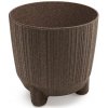 PROSPERPLAST kvetináč 12,6cm RYFO N ECO WOOD DRF130NW-4625W kávový plastový