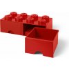 Úložný box LEGO Úložný box 8 s šuplíky - červená (5711938029500)