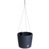 Prosperplast Závěsný květináč RATO ROUND + vklad, 25,6 cm - antracit