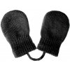 NEW BABY Detské zimné rukavičky so šnúrkou čierne acryl/elastan 56 (0-3m)