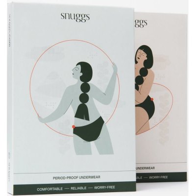 Snuggs Period Underwear Classic: Medium Flow Black látkové menštruačné nohavičky na strednú menštruáciu veľkosť XS 1 ks