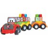 Traktor s prívesom 123-ABC Dohány s didaktickými kockami od 12 mes