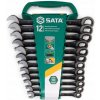 SATA Tools Očkoploché račňové kľúče 8 - 19 mm Čierne Sada 12 dielov SATAST08032