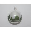 ONREX Vianočná ozdoba sklenená guľa biela/zelená stromčeky pr. 7 cm