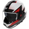 NOLAN prilba N120-1 Ciclone metallic white/black/red - XL