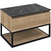 Sapho SKARA umývadlová skrinka 80x50x45cm, čierna mat/dub alabama CG008-2222