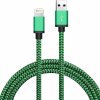 AppleKing opletený nabíjací a synchronizačný kábel USB-A 2.0 / Lightning pre iPhone / iPad / iPod / AirPods - 1 m - zelený - možnosť vrátiť tovar ZADARMO do 30tich dní