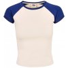 Ladies Organic Stretch Short Retro Baseball Tee - whitesand/spaceblue 5XL