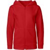 NEUTRAL O 13301 / Detská mikina na zips s kapucňou z bio bavlny - red 92-98