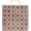 Drevené pečiatky 36ks - abeceda veľká