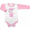 Body dlhý rukáv s vtipným textom Baby Nellys Haló! Já jsem tu nová holka