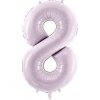 PartyDeco Fóliový balón narodeninové číslo 8 svetlofialový 72 cm