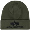 Alpha Industries 3D Beanie dark green zelená