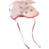 Bavlnená letná čiapka pre dievčatko ružová s lososovou, obv. hlavy 38 cm