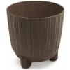 PROSPERPLAST Kvetináč RYFO N ECO WOOD kávový 12,6cm