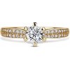 Florence Side Stones | Zásnubný prsteň so stredovým kameňom 0.400ct, žlté zlato, s diamantmi 62