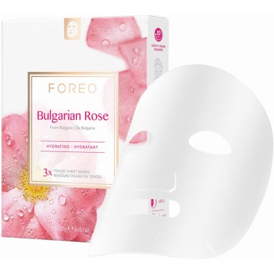 Foreo Farm to Face Bulgarian Rose hydratačná plátienková maska 3 x 20 ml