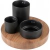 EBI D&D I LOVE HAPPY CATS IGGY Sada keramických misiek pre mačky na drevenom podnose 240-500-800ml - 27x27x19cm