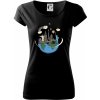 Cesta okolo sveta - Pure dámske tričko - L ( Čierna )