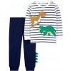 CARTER'S Set 2dielny mikina, tepláky Stripe Dino chlapec NB /veľ.56