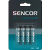 Alkalické batérie Sencor SBA LR03 4BP AAA ALK Modrá,tmavo sivá,Strieborná